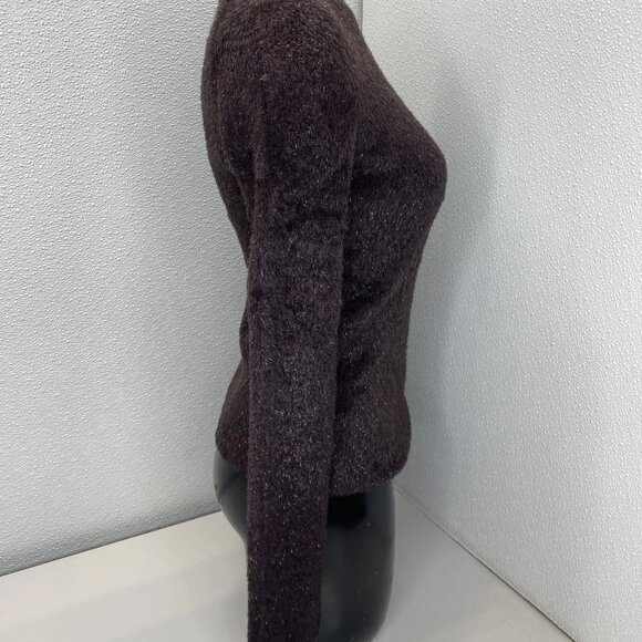 Vince Women's Metallic Eyelash Pullover Sweater Cherry Night Purple Size S - Picture 4 of 8